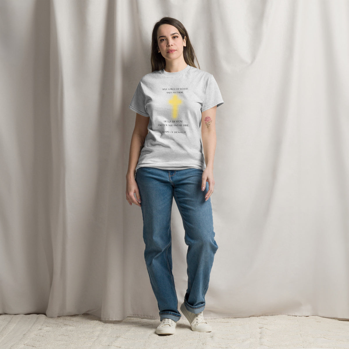 Gospel of Thomas 77 Bible Quote T-Shirt | Dark Print
