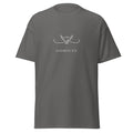 Charcoal grey T-shirt with a white dove above God Bless You lettering, front view.